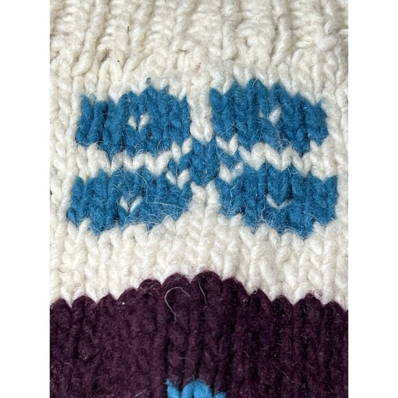 Ecuadorian Hand Knitted Wool Sweater Fair Isle Crew Neck Multicolor Unisex Large - Picture 9 of 10